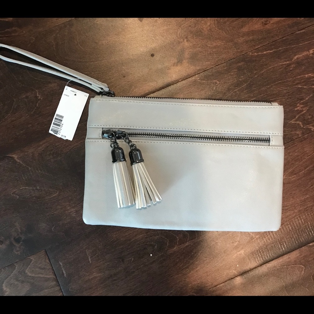 NWT Light Gray wristlet